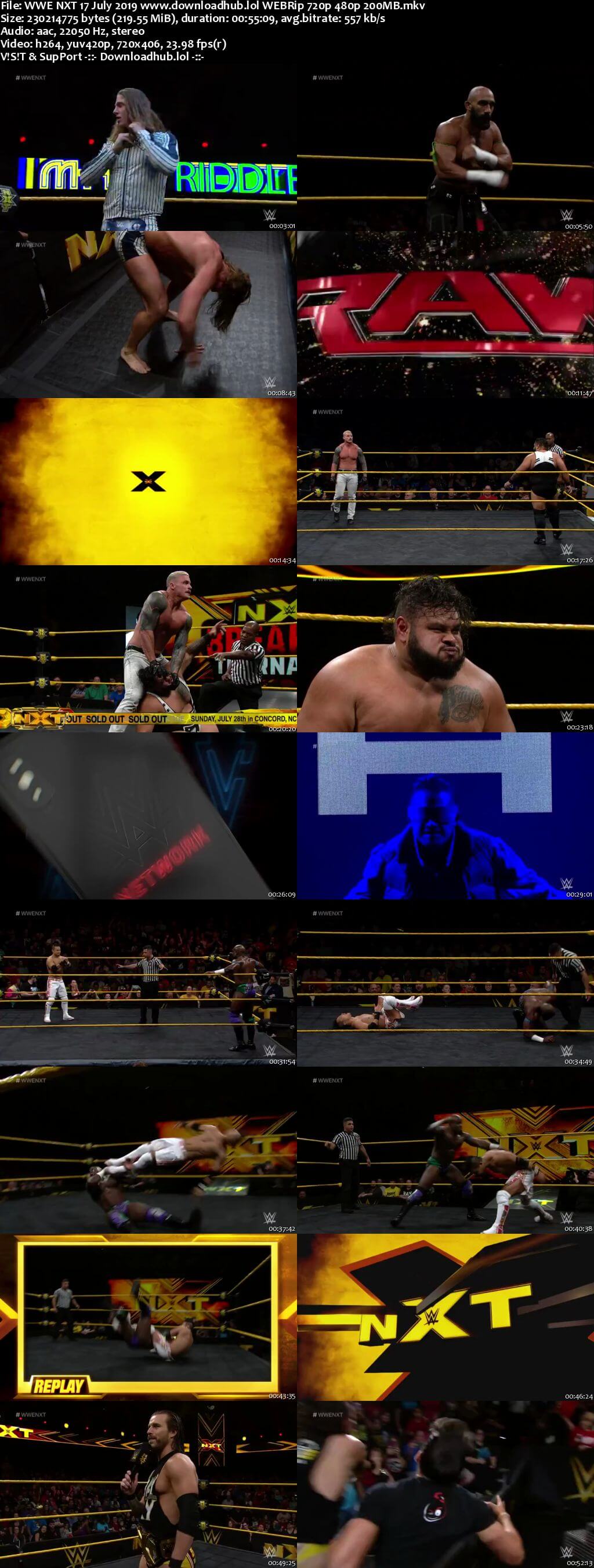 WWE NXT 17th July 2019 200MB HDTV 480p