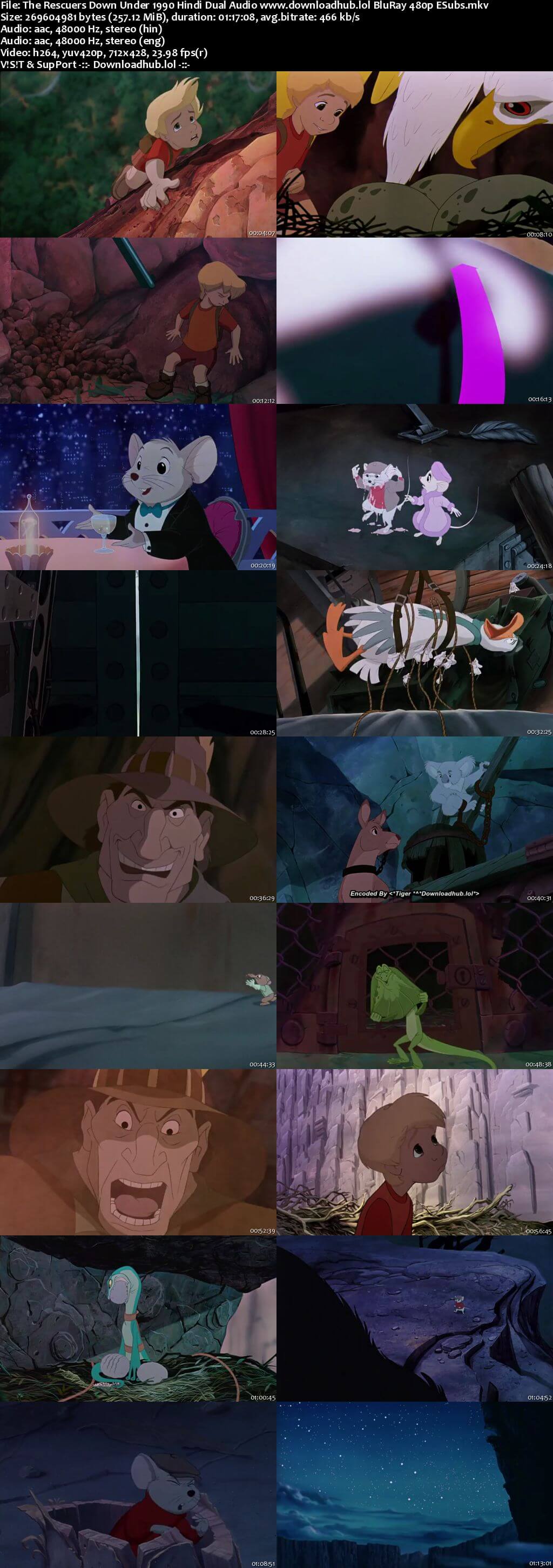 The Rescuers Down Under 1990 Hindi Dual Audio 250MB BluRay 480p ESubs