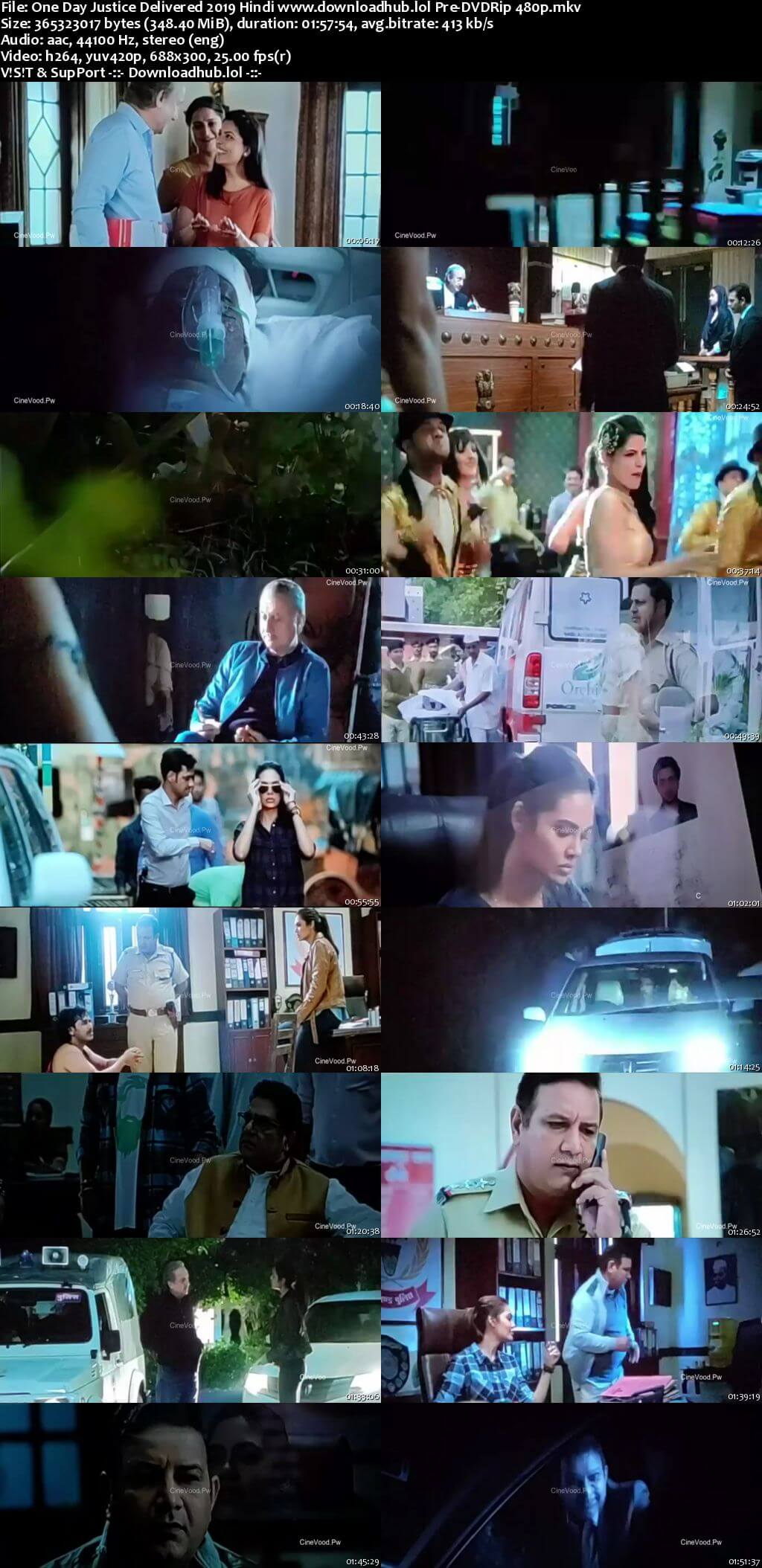 One Day Justice Delivered 2019 Hindi 350MB Pre-DVDRip 480p