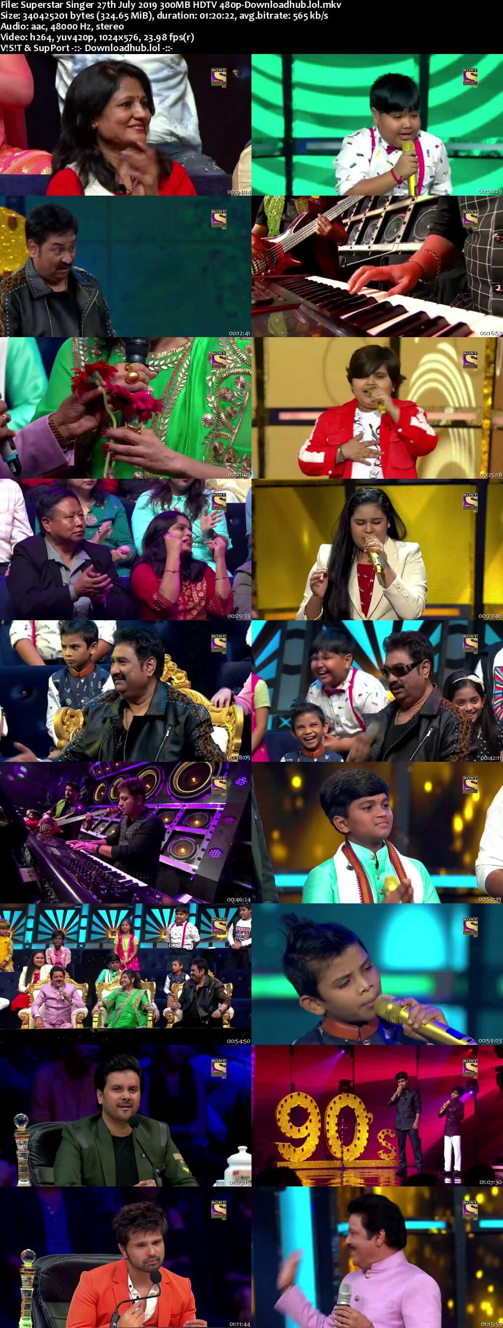 Superstar Singer 27 July 2019 Episode 09 HDTV 480p