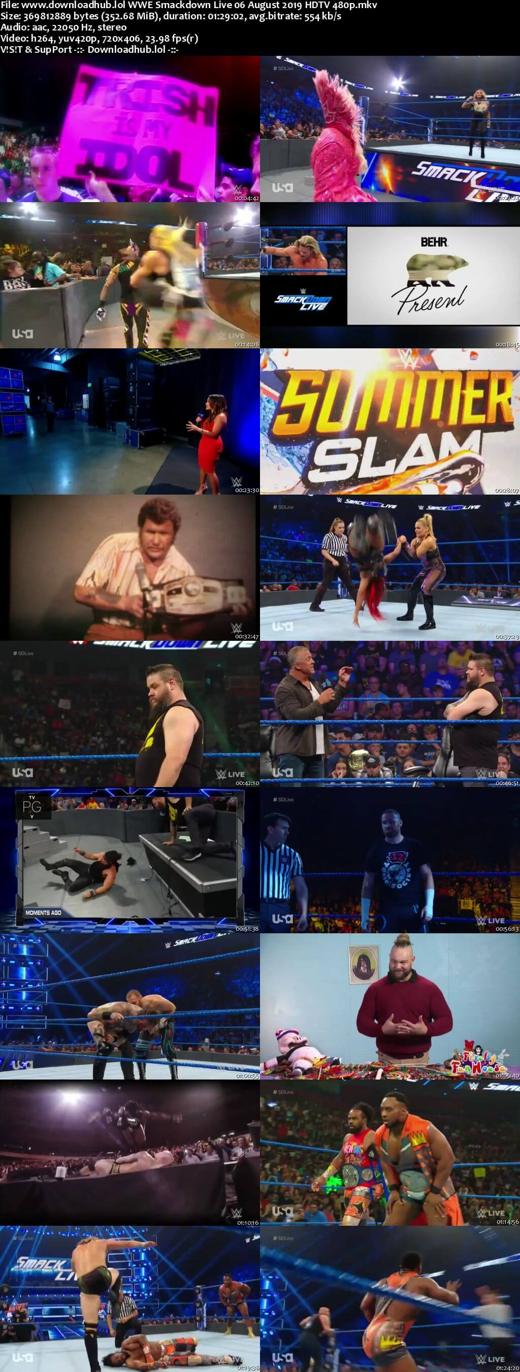 WWE Smackdown Live 6th August 2019 300MB HDTV 480p