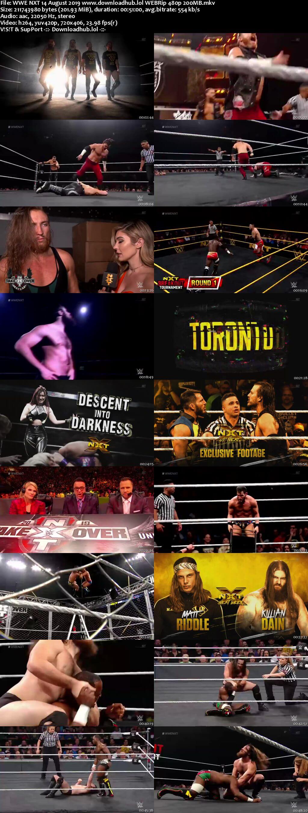 WWE NXT 14th August 2019 200MB HDTV 480p