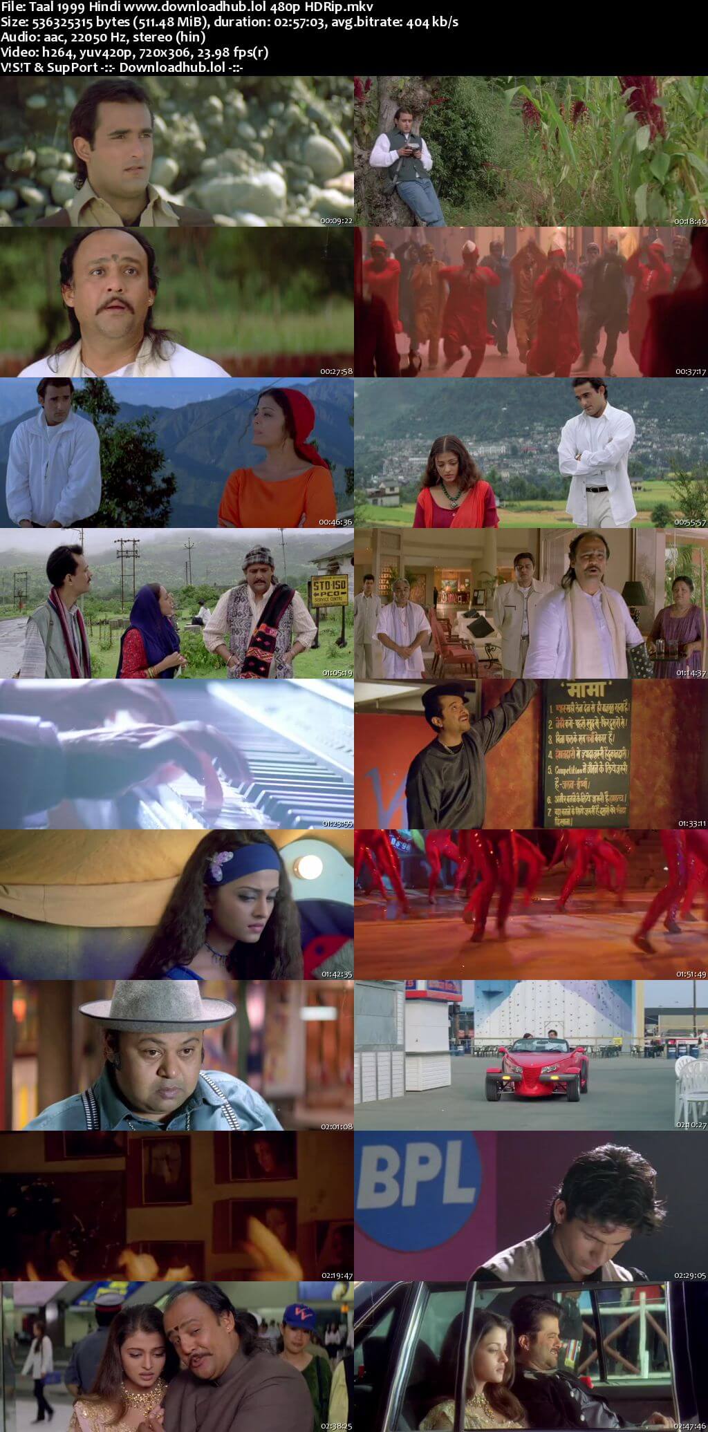 Taal 1999 Hindi 500MB HDRip 480p