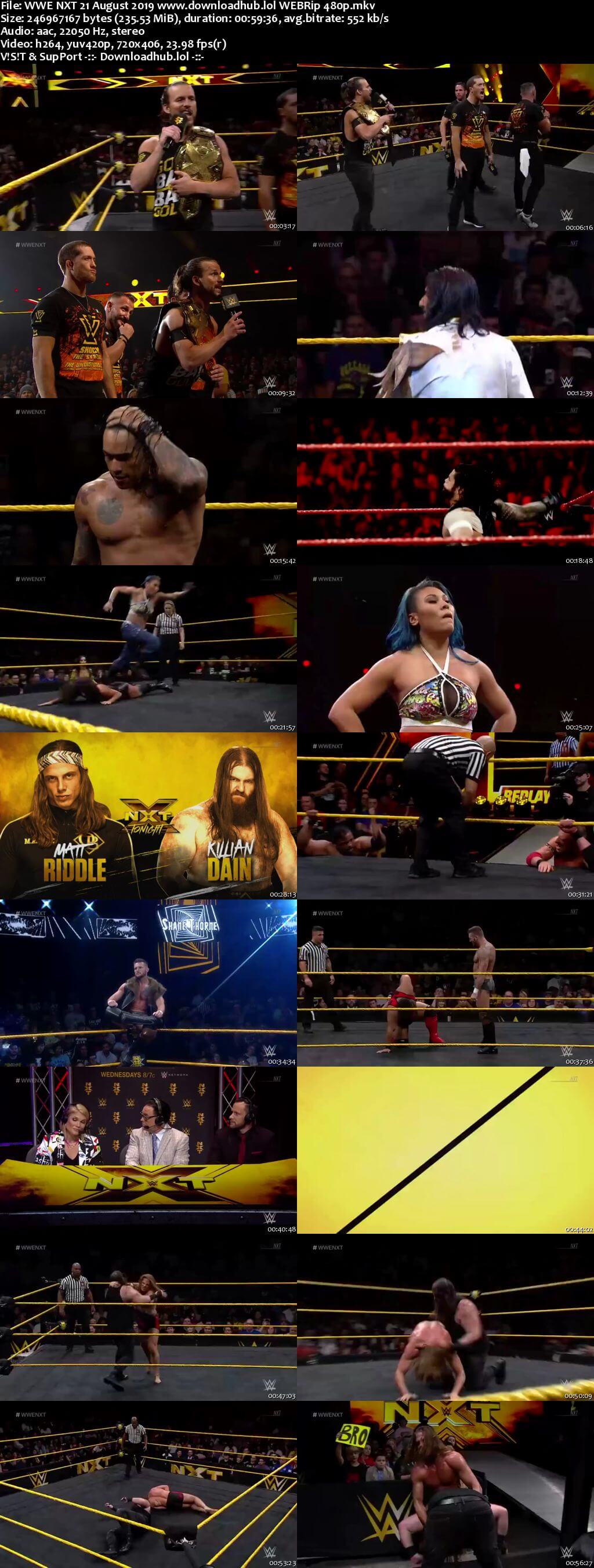 WWE NXT 21st August 2019 200MB HDTV 480p