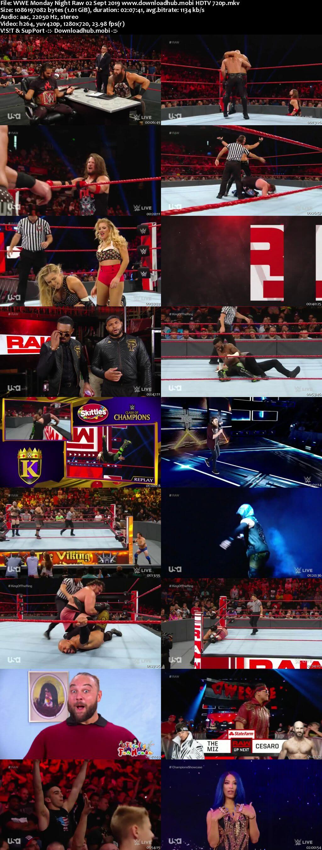 WWE Monday Night Raw 2nd September 2019 720p 500MB HDTVRip 480p