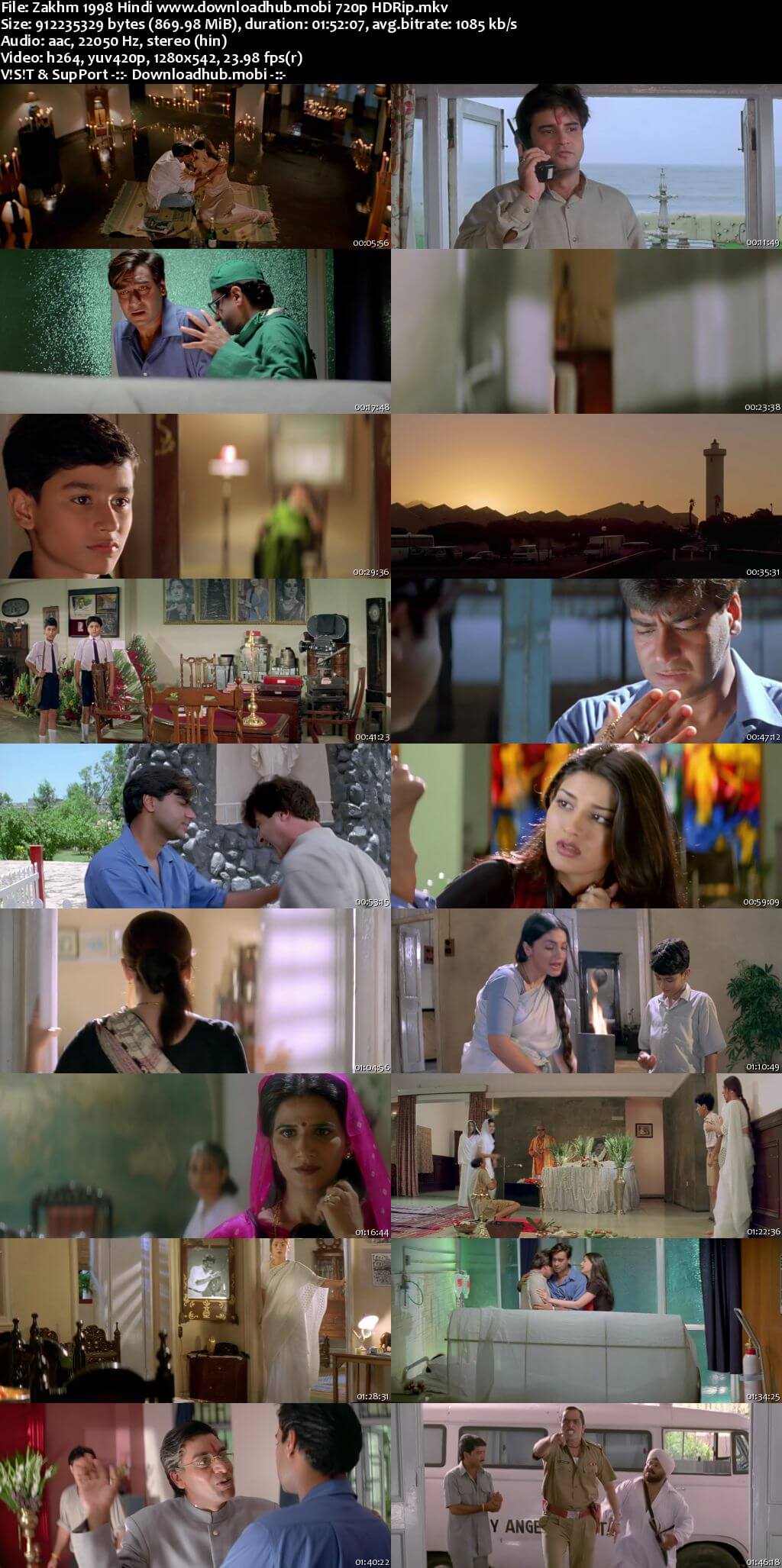 Zakhm 1998 Hindi 720p HDRip x264