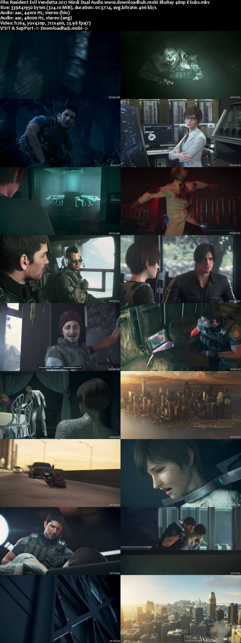 Resident Evil Vendetta 2017 Hindi Dual Audio 300MB BluRay 480p ESubs