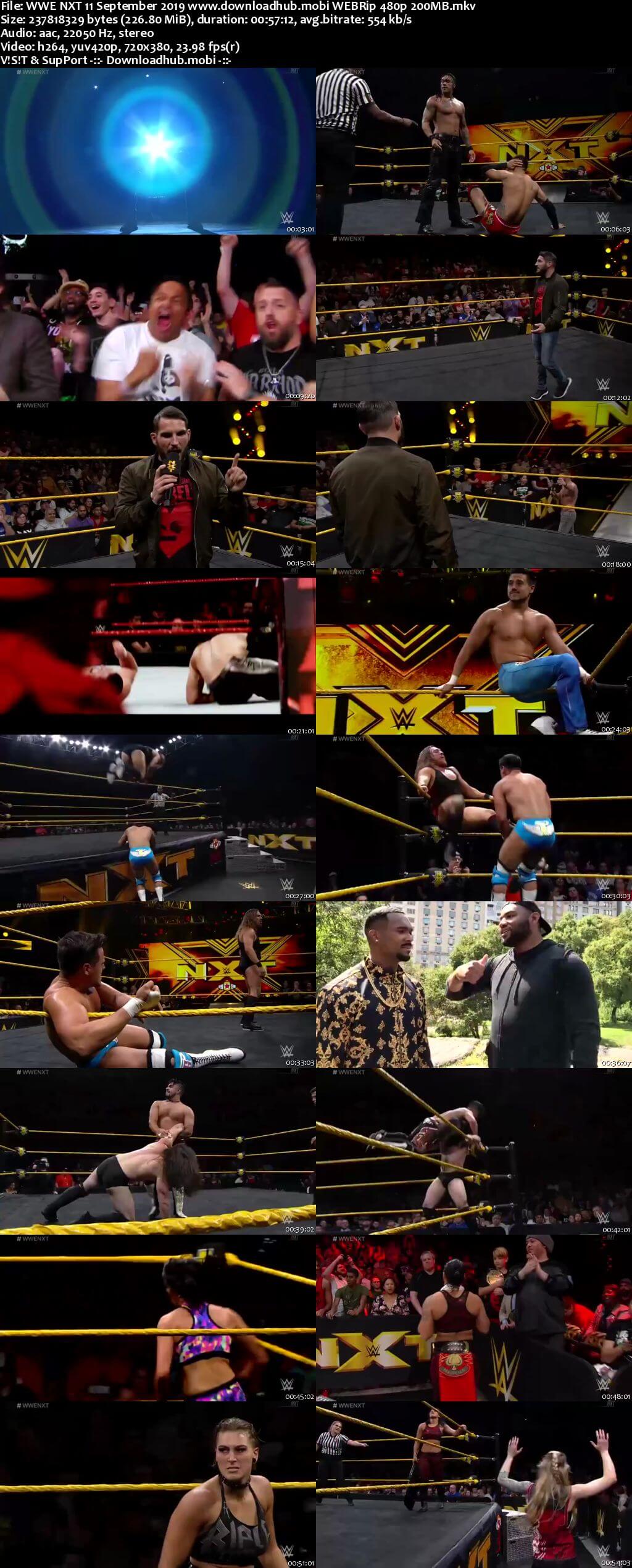 WWE NXT 11th September 2019 200MB HDTV 480p