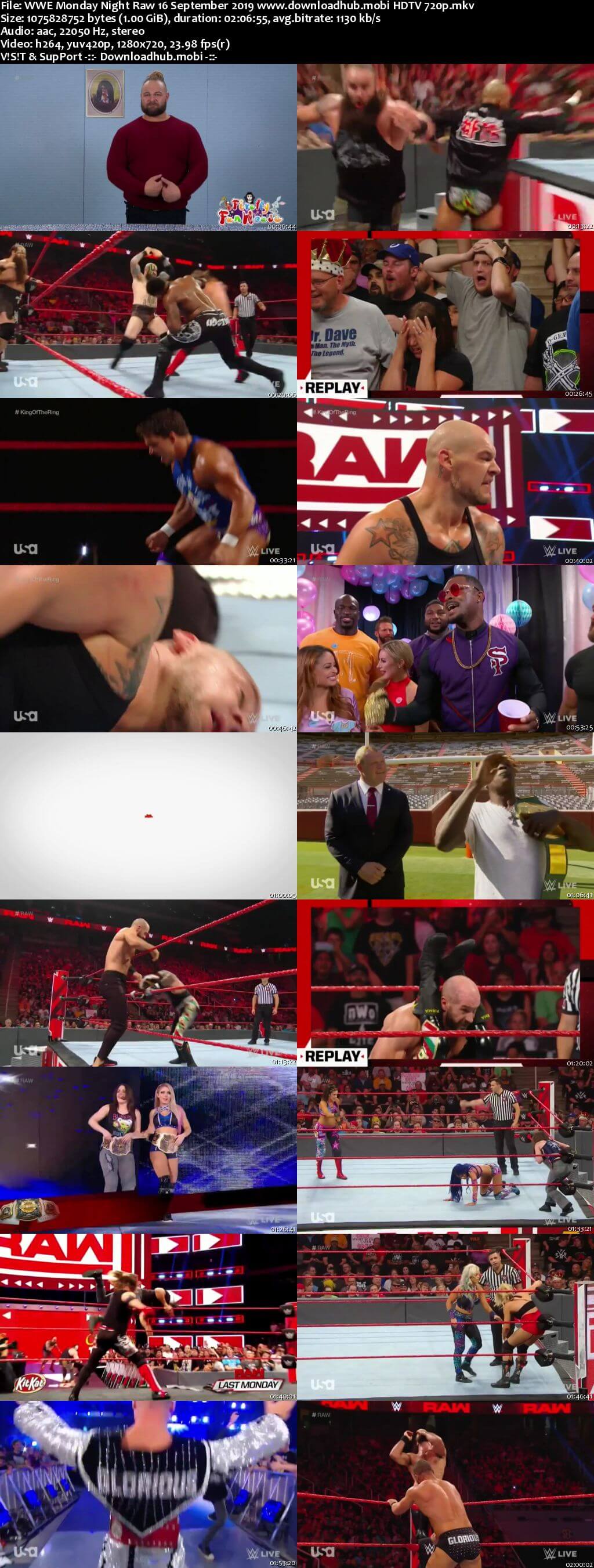 WWE Monday Night Raw 16th September 2019 720p 500MB HDTVRip 480p