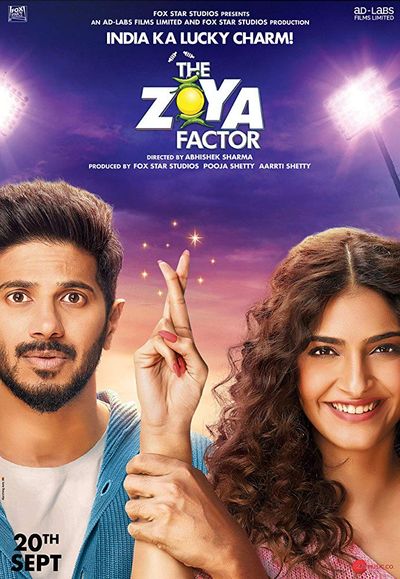 Poster of The Zoya Factor 2019 Full Hindi Free Download Watch Online In HD Movie Download 720p PreDVDRip