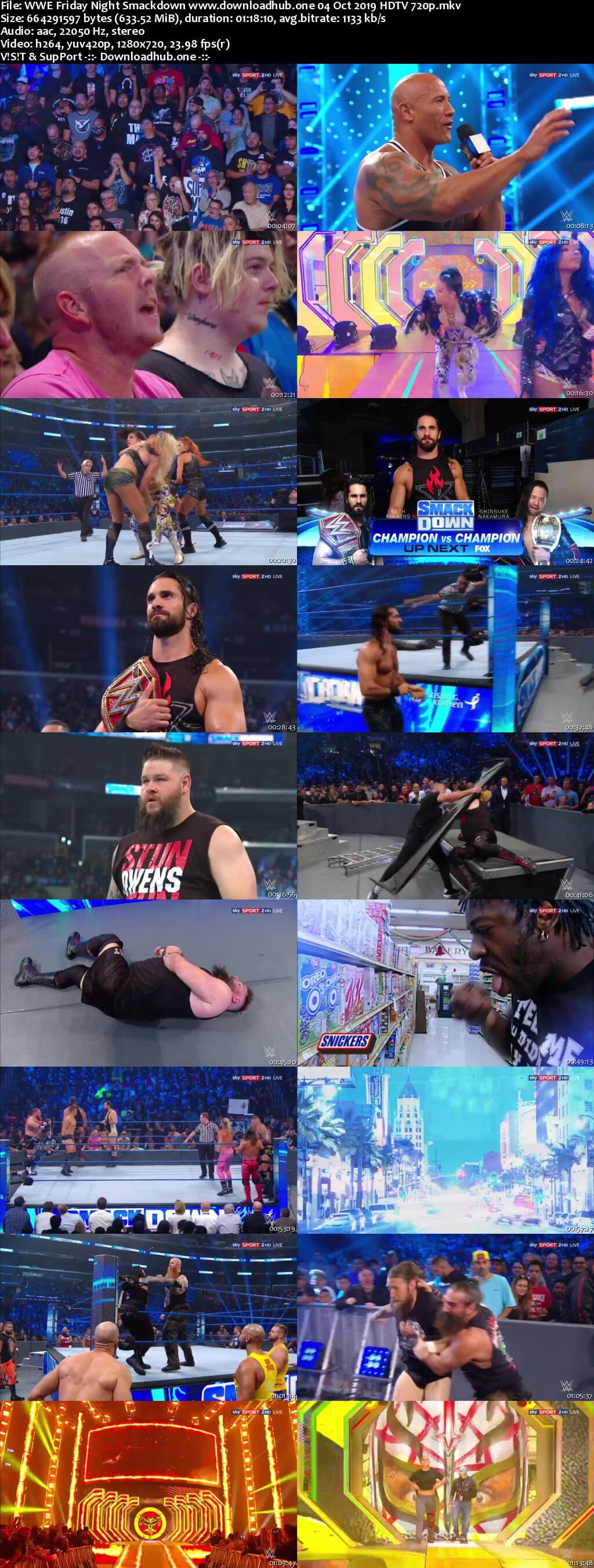 WWE Friday Night Smackdown 4th October 2019 720p 300MB HDTV 480p