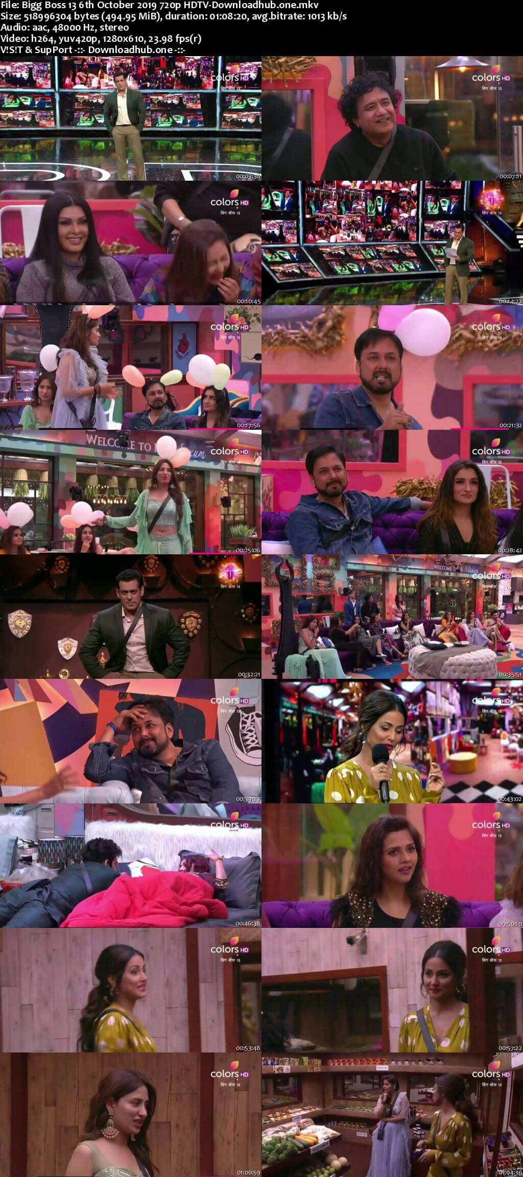 Bigg Boss 13 06 October 2019 Episode 07 HDTV 720p 480p