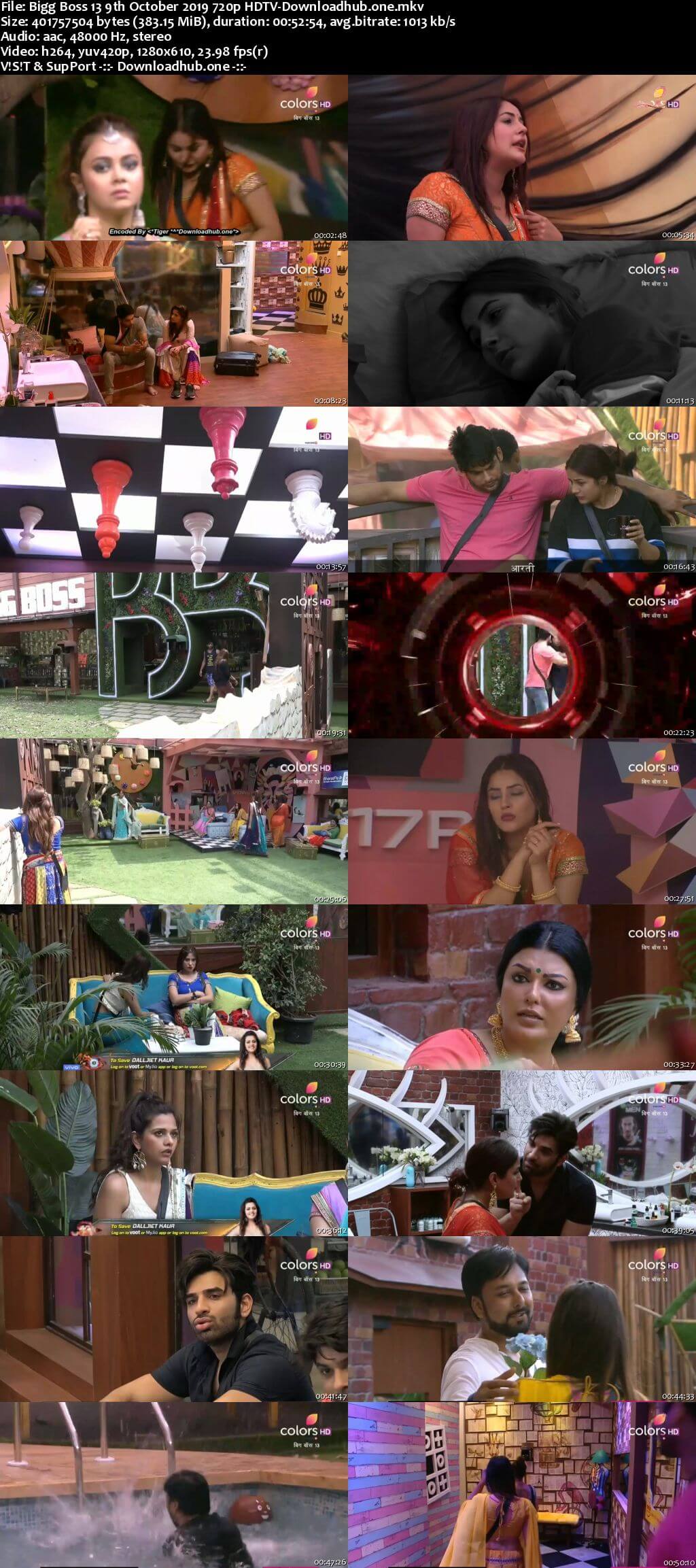 Bigg Boss 13 09 October 2019 Episode 10 HDTV 720p 480p