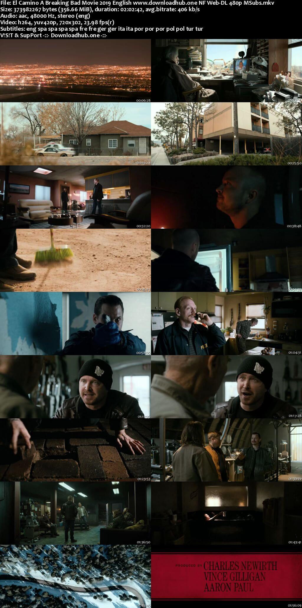 El Camino A Breaking Bad Movie 2019 English 350MB NF Web-DL 480p MSubs