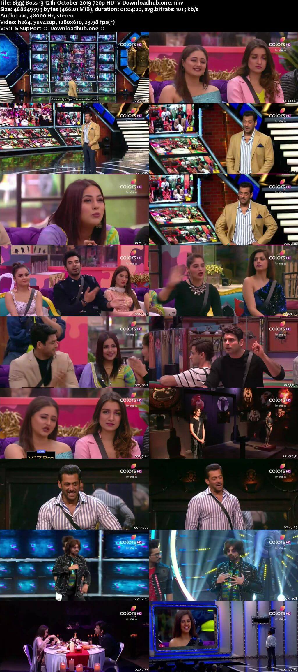 Bigg Boss 13 12 October 2019 Episode 13 HDTV 720p 480p