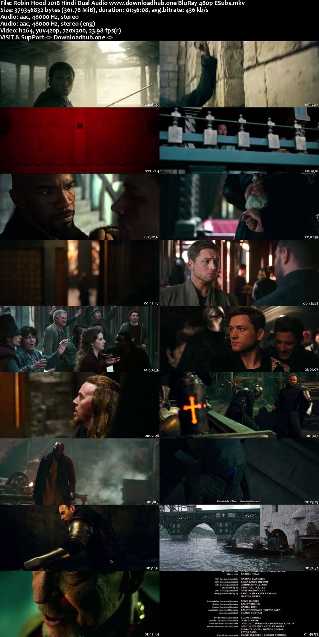 Robin Hood 2018 Hindi Dual Audio 350MB BluRay 480p ESubs