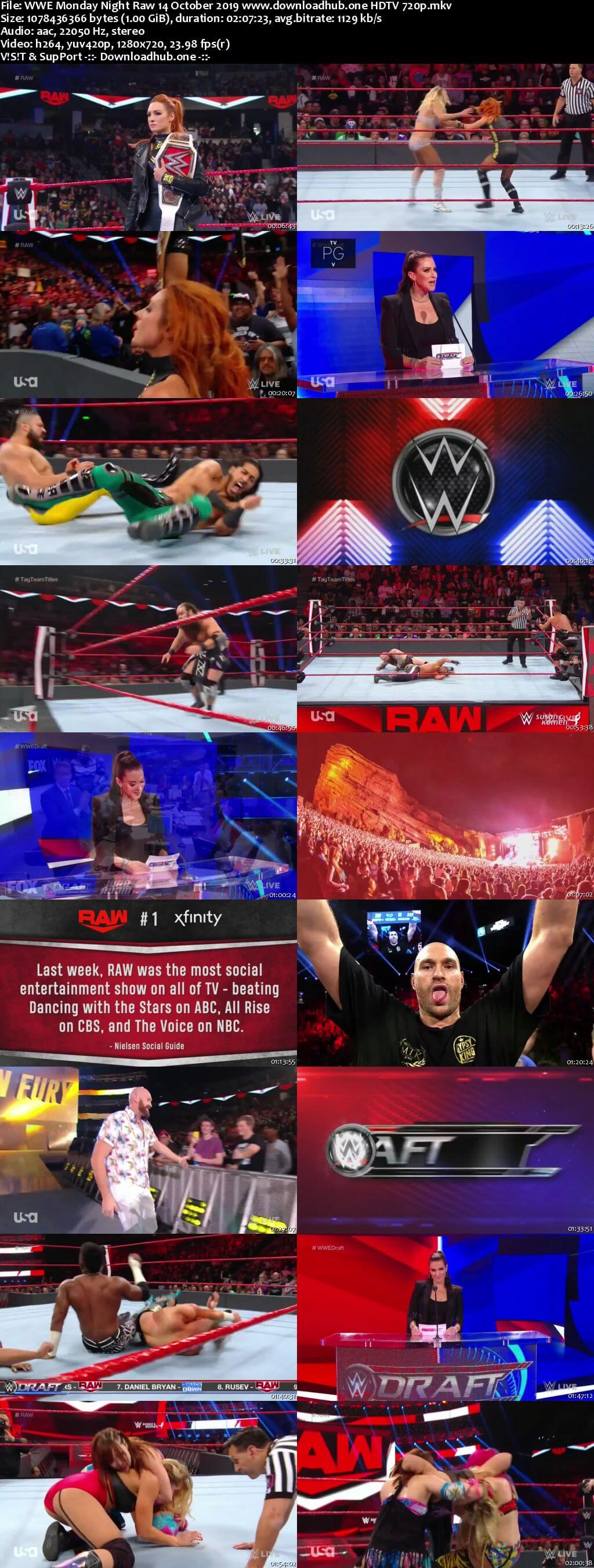 WWE Monday Night Raw 14th October 2019 720p 500MB HDTVRip 480p