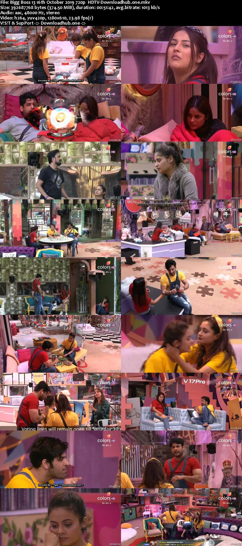 Bigg Boss 13 16 October 2019 Episode 17 HDTV 720p 480p