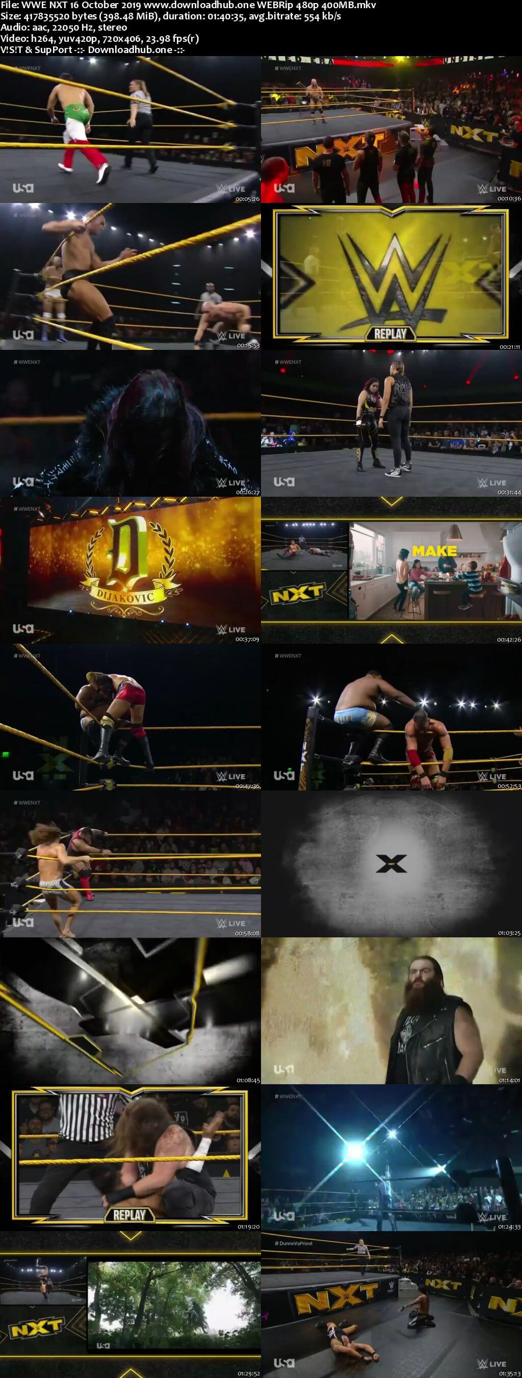 WWE NXT 16th October 2019 400MB HDTV 480p