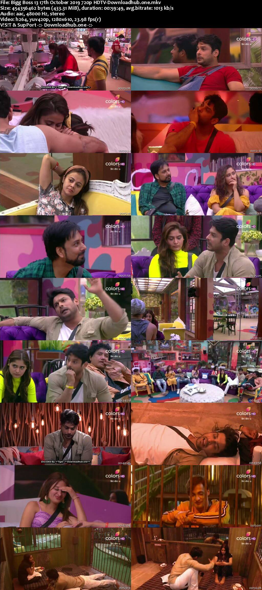 Bigg Boss 13 17 October 2019 Episode 18 HDTV 720p 480p