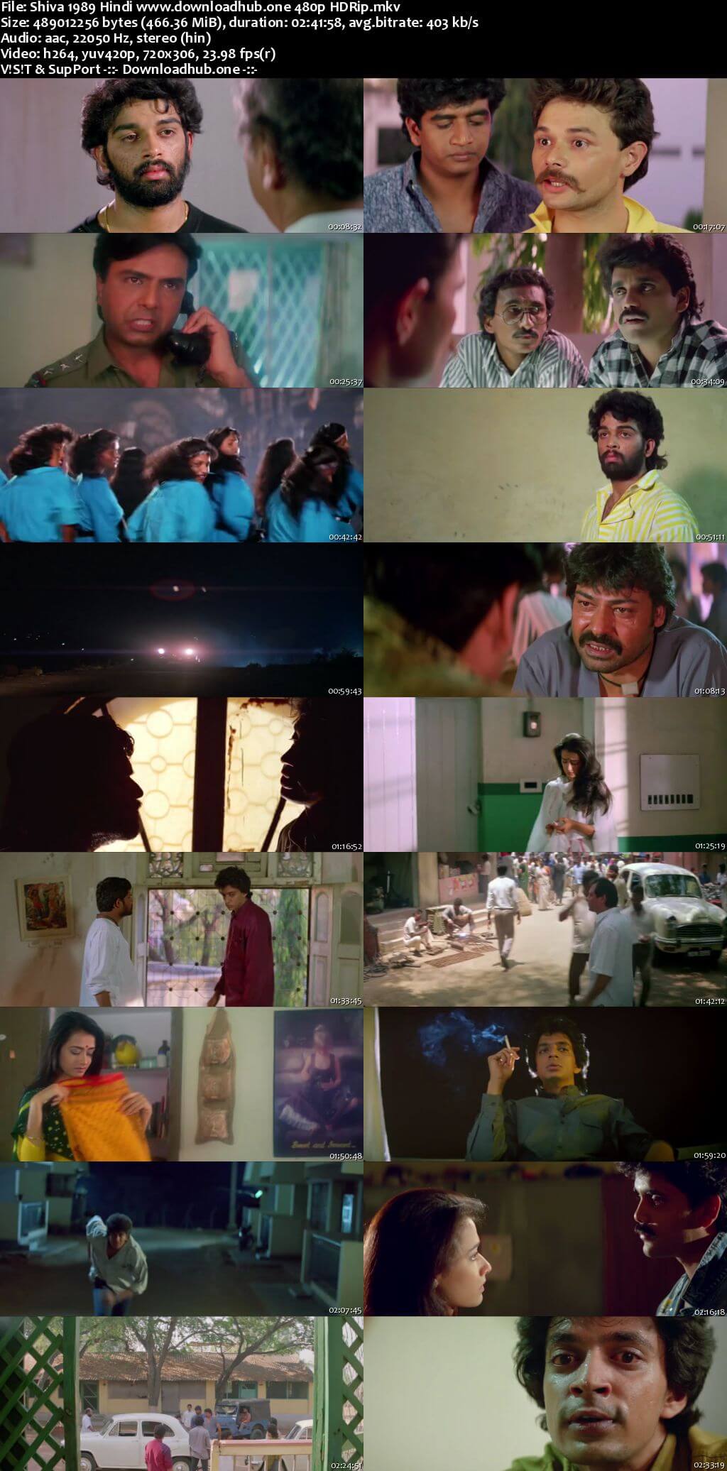 Shiva 1989 Hindi 450MB HDRip 480p