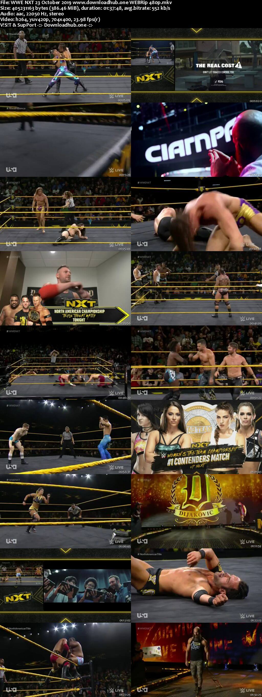 WWE NXT 23rd October 2019 350MB HDTV 480p