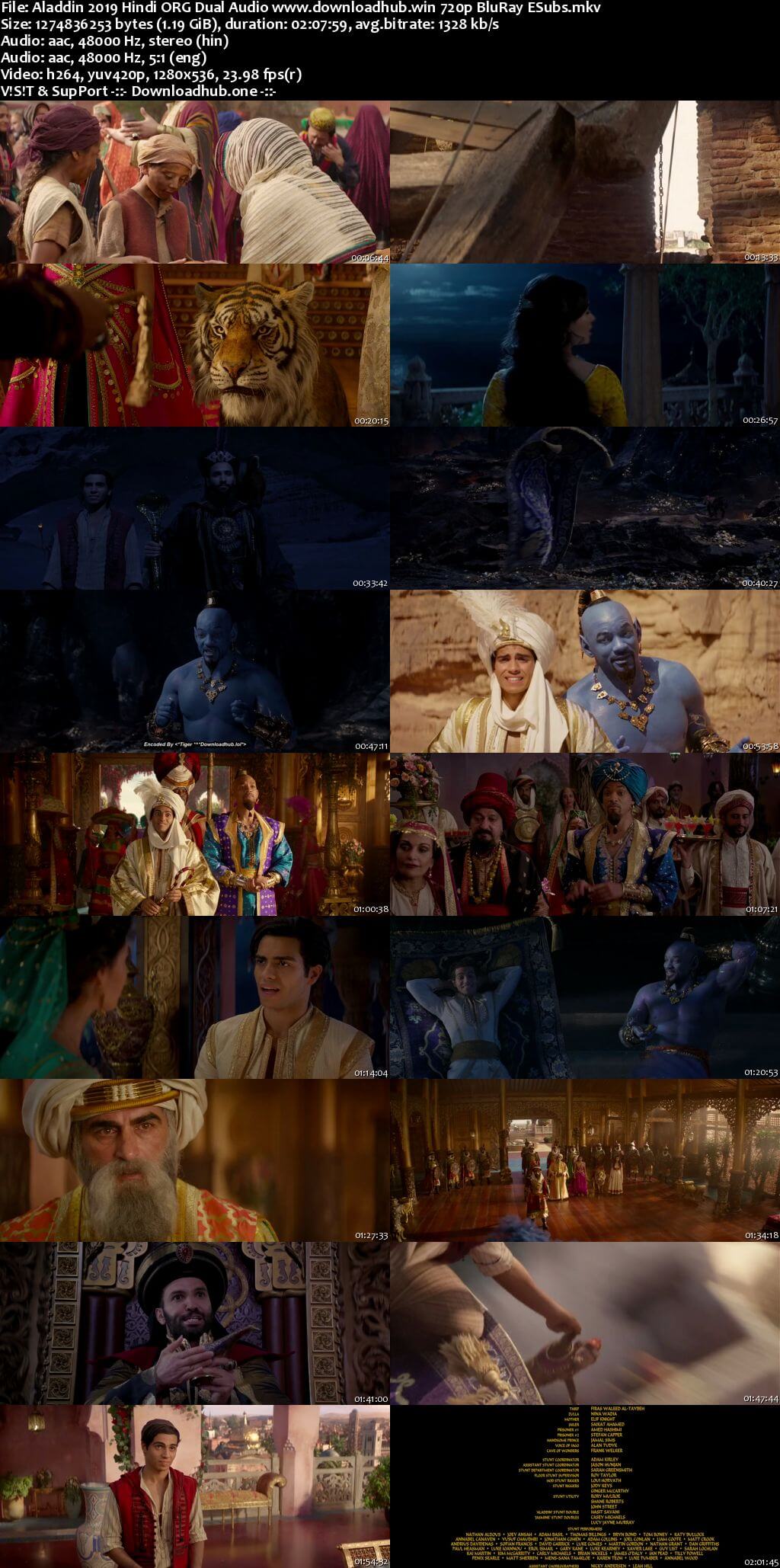 Aladdin 2019 Hindi ORG Dual Audio 720p BluRay ESubs