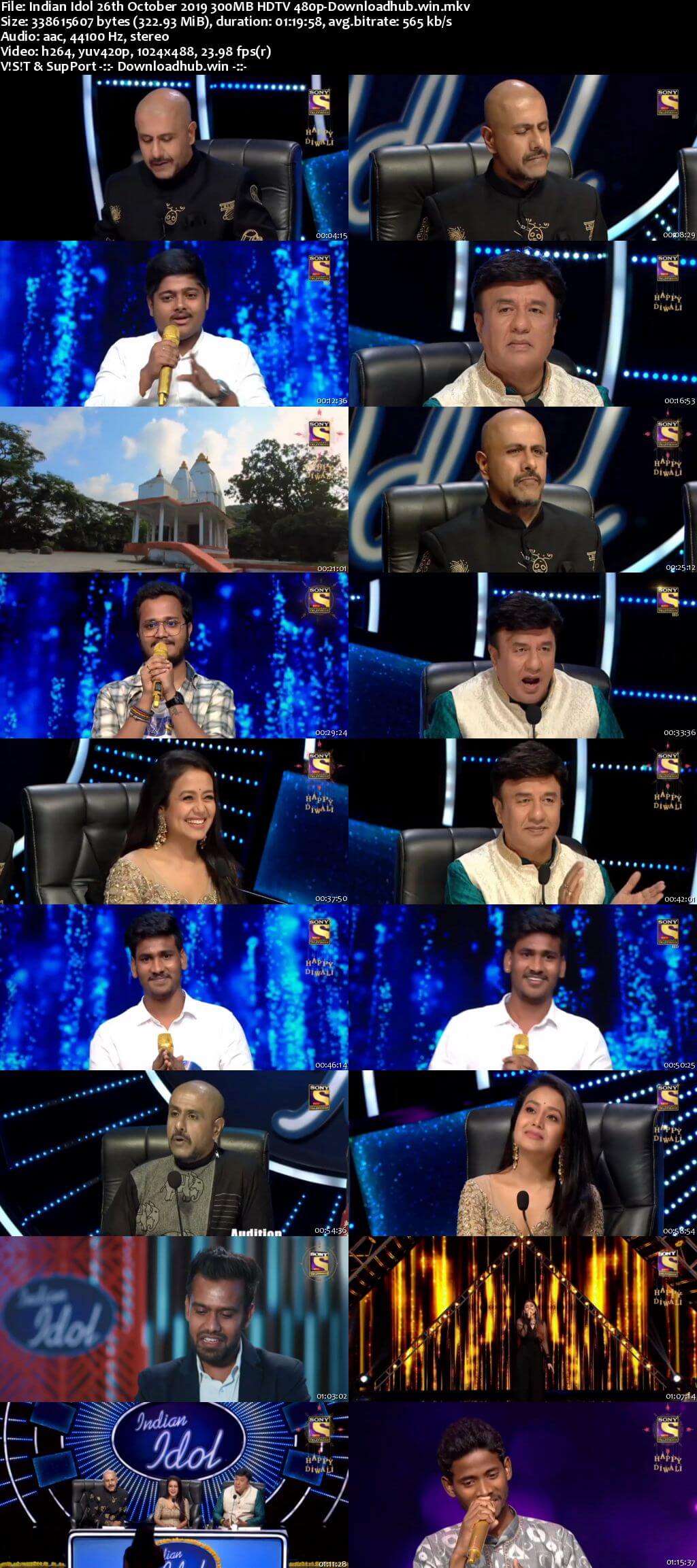 Indian Idol 26 October 2019 Episode 05 HDTV 480p