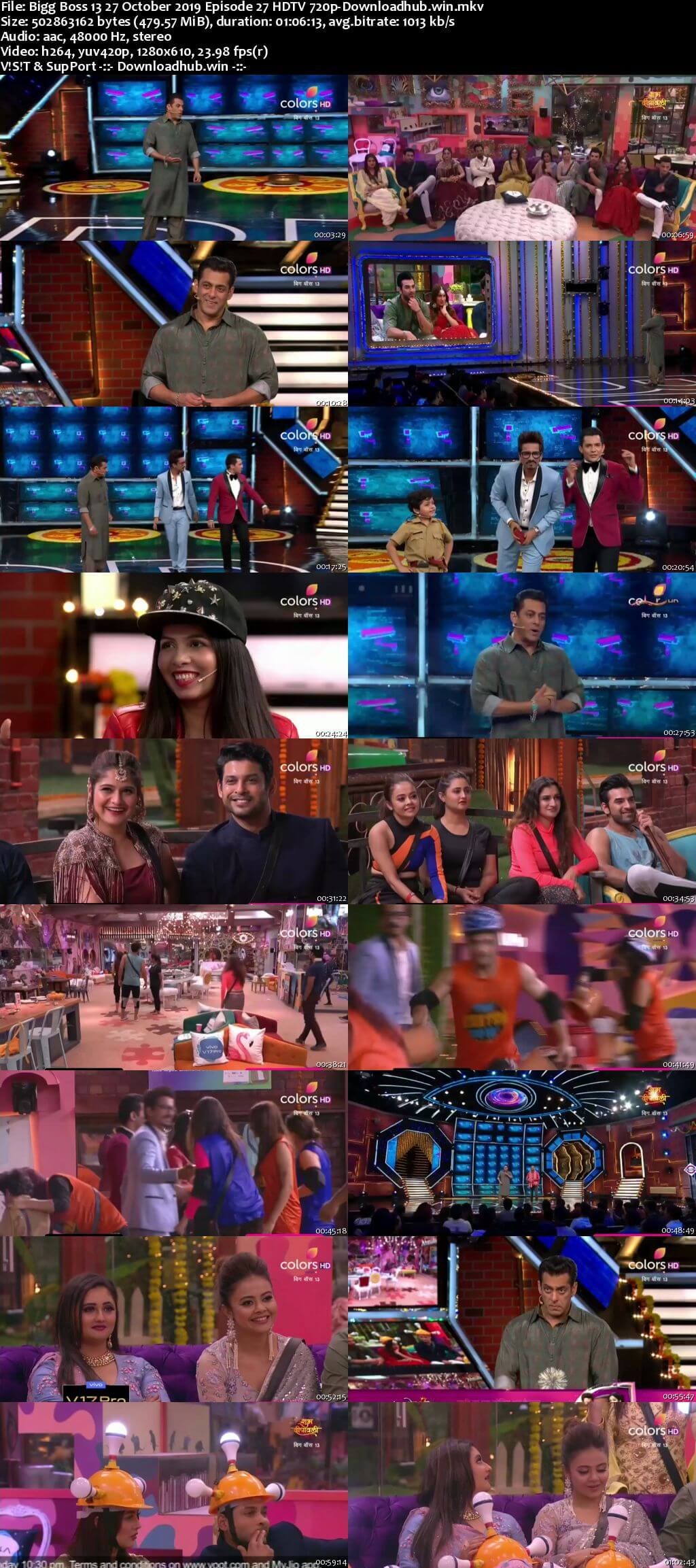 Bigg Boss 13 27 October 2019 Episode 27 HDTV 720p 480p