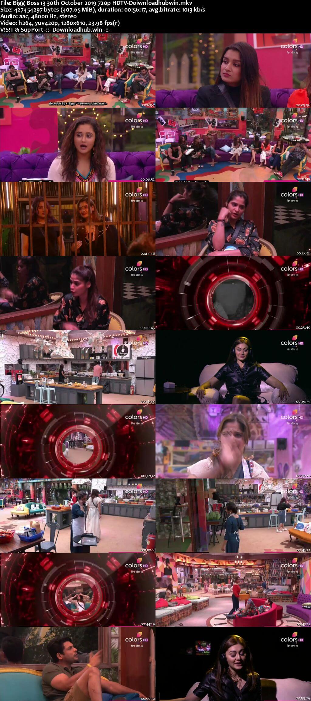 Bigg Boss 13 30 October 2019 Episode 30 HDTV 720p 480p