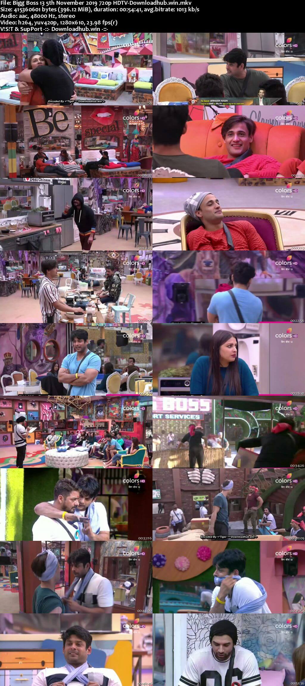 Bigg Boss 13 05 November 2019 Episode 36 HDTV 720p 480p