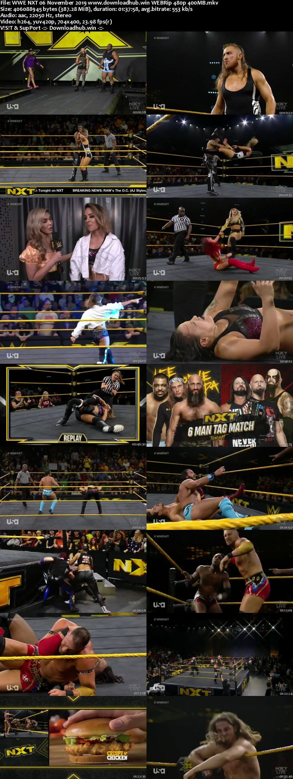 WWE NXT 6th November 2019 350MB HDTV 480p