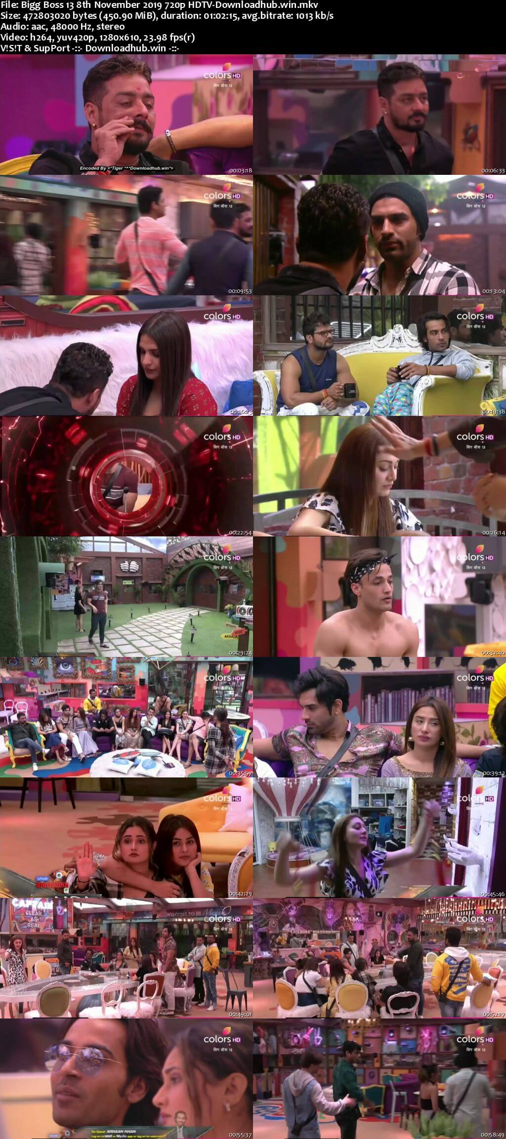 Bigg Boss 13 08 November 2019 Episode 39 HDTV 720p 480p