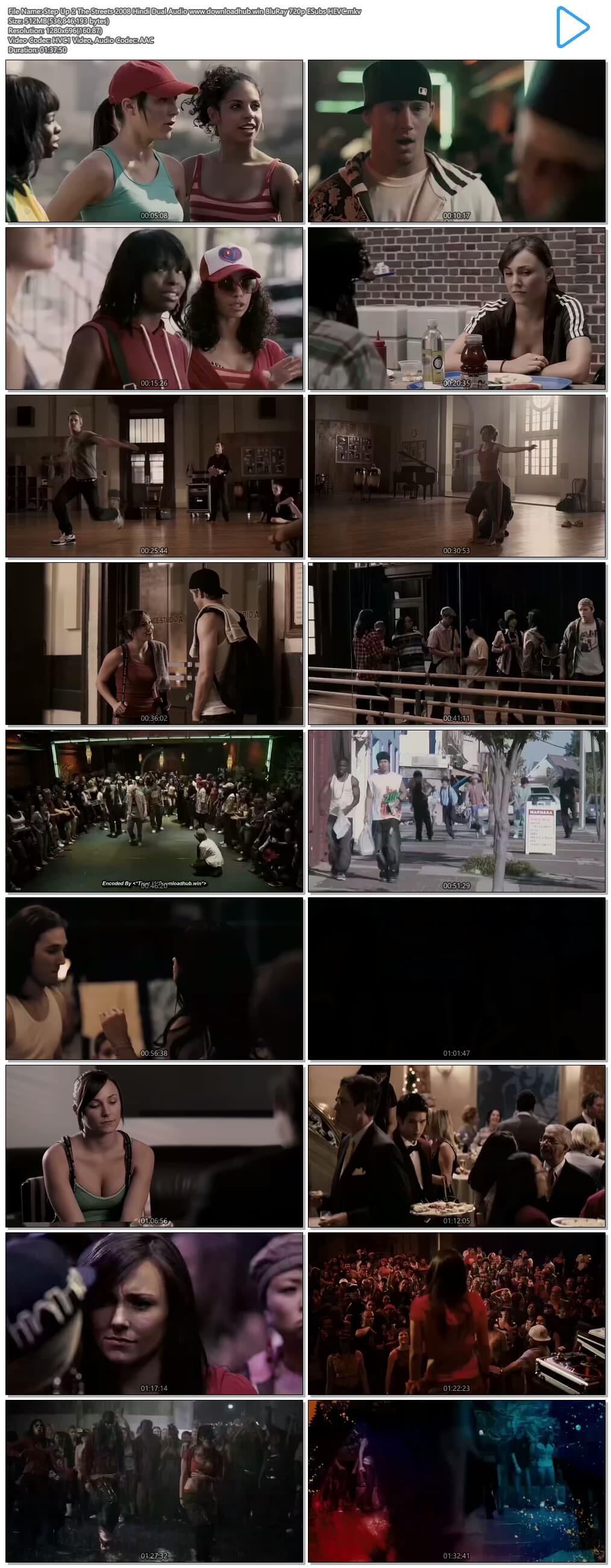 Step Up 2 The Streets 2008 Hindi Dual Audio 500MB BluRay 720p ESubs HEVC