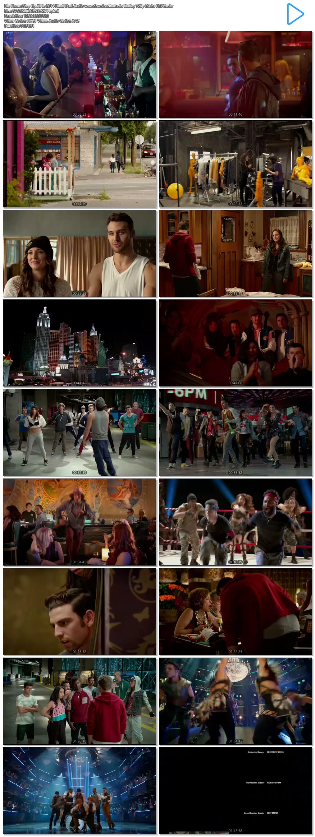 Step Up All In 2014 Hindi Dual Audio 550MB BluRay 720p ESubs HEVC