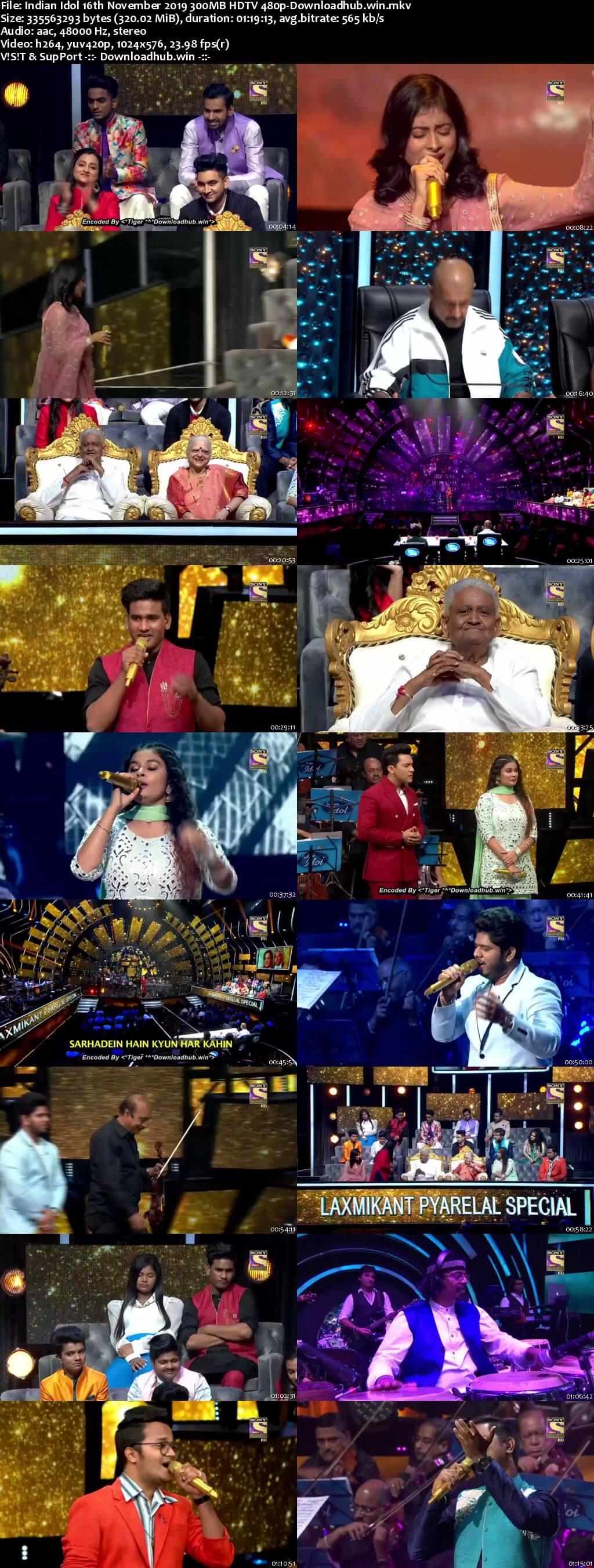 Indian Idol 16 November 2019 Episode 11 HDTV 480p