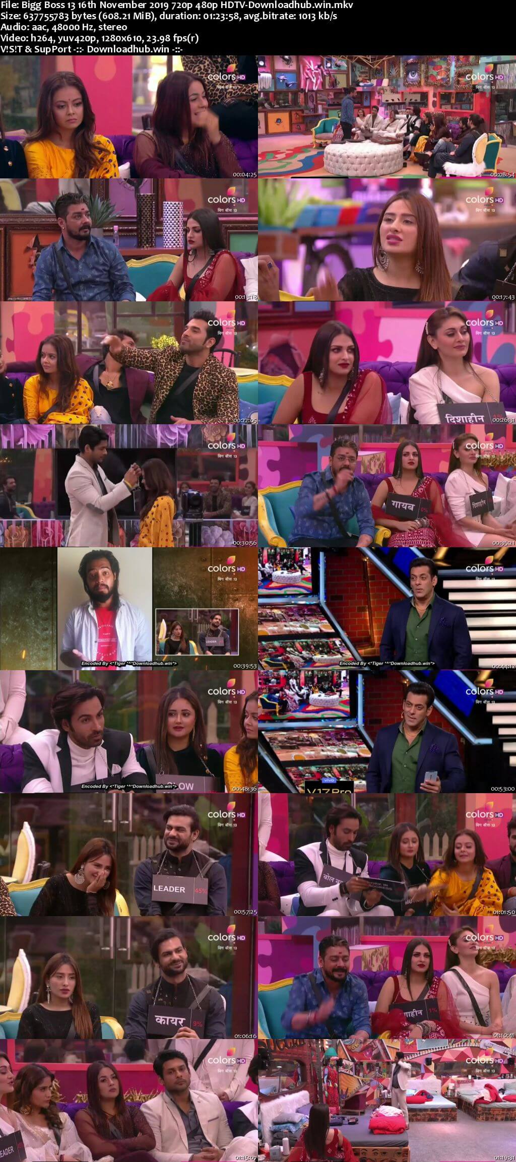 Bigg Boss 13 16 November 2019 Episode 47 HDTV 720p 480p