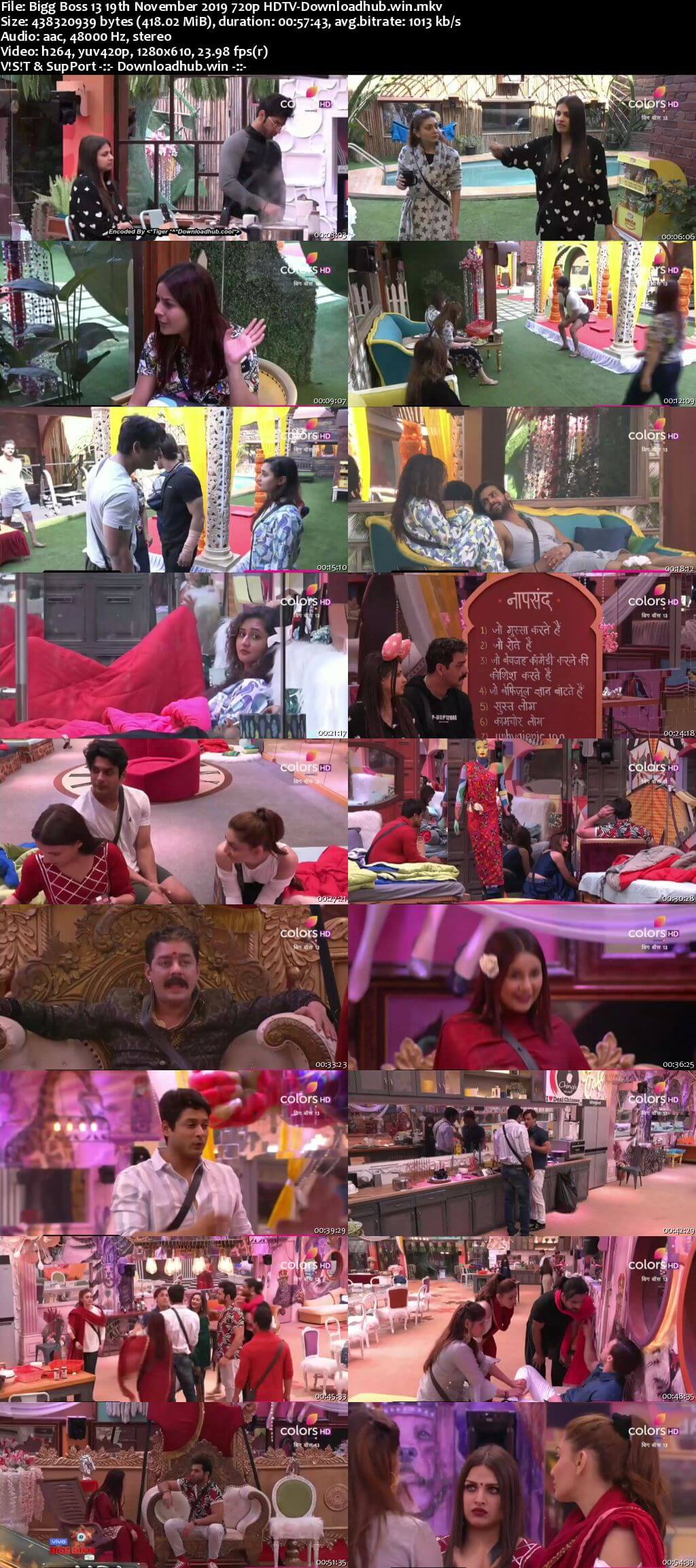 Bigg Boss 13 19 November 2019 Episode 50 HDTV 720p 480p