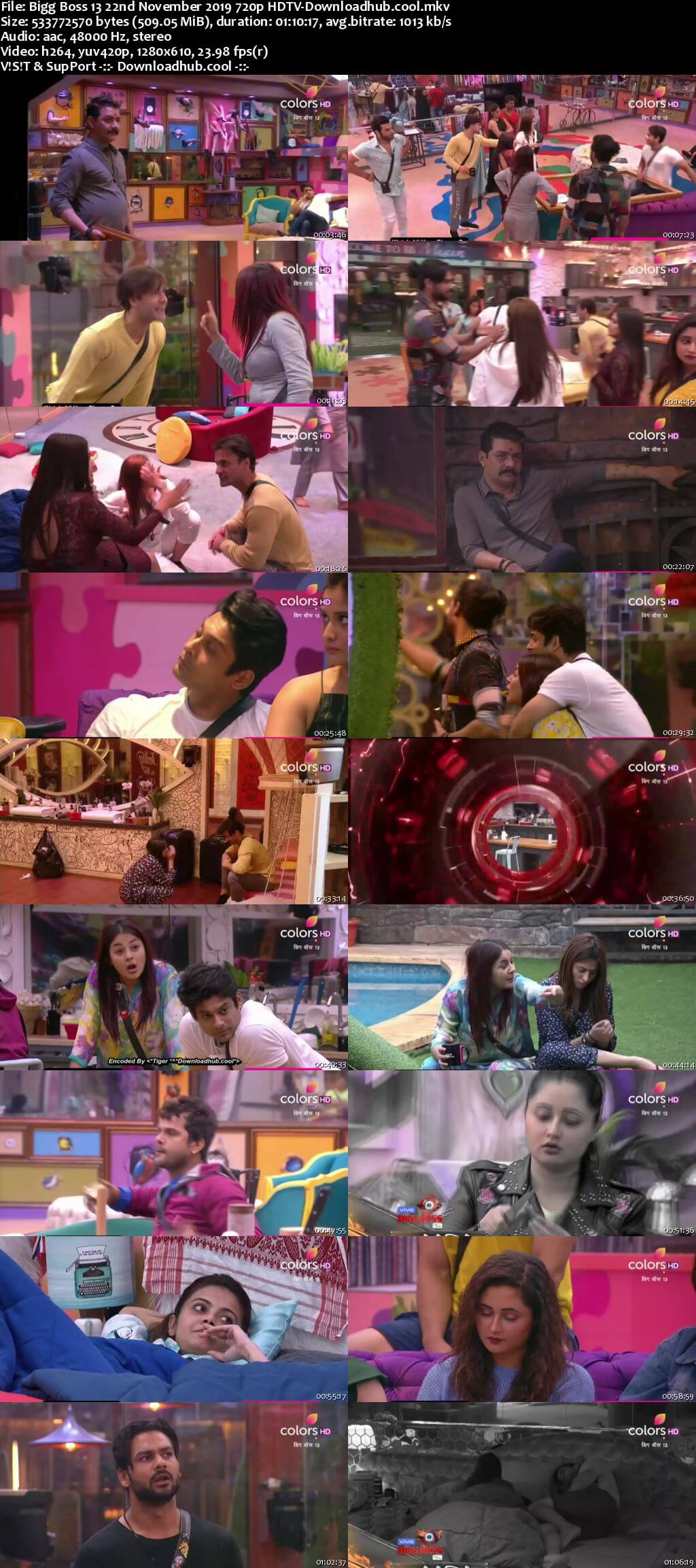 Bigg Boss 13 22 November 2019 Episode 53 HDTV 720p 480p