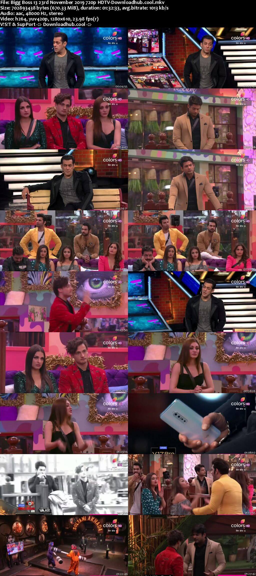 Bigg Boss 13 23 November 2019 Episode 54 HDTV 720p 480p