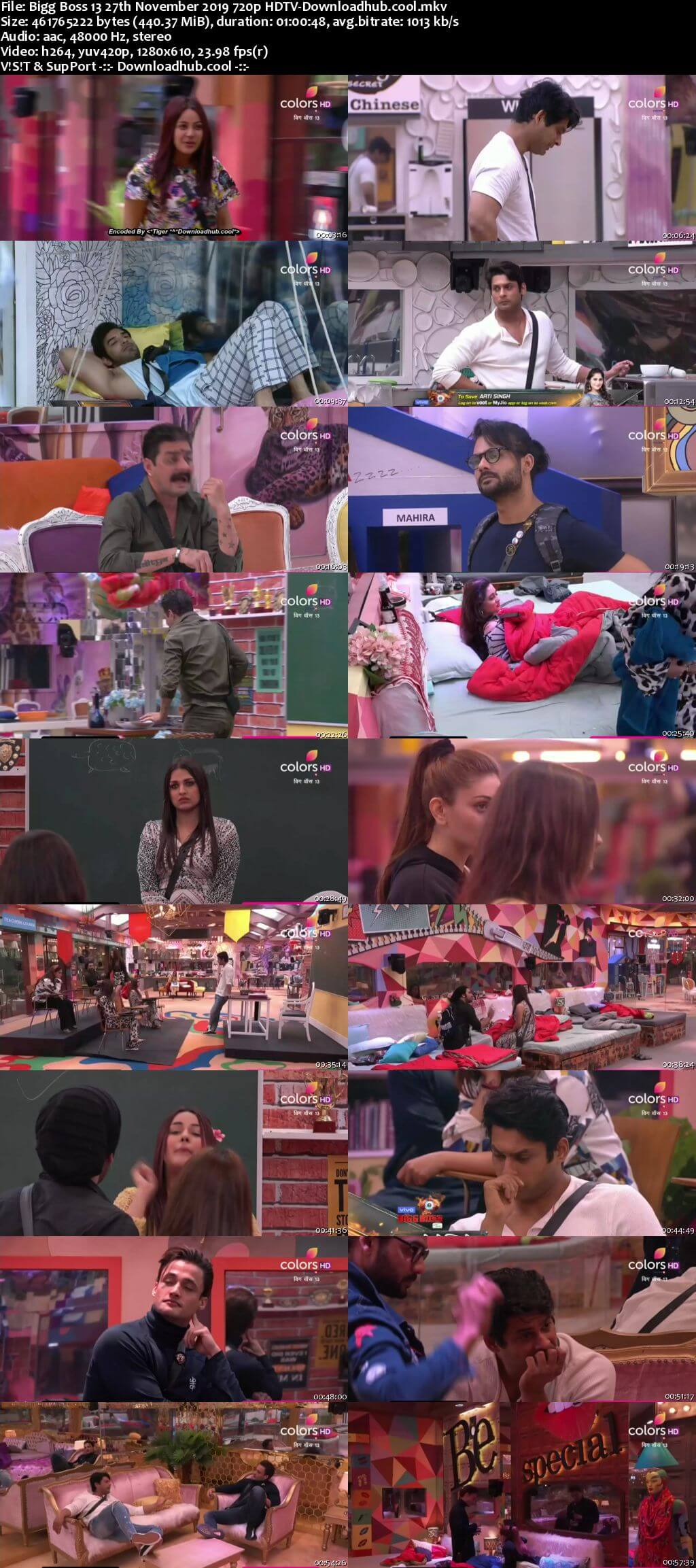 Bigg Boss 13 27 November 2019 Episode 58 HDTV 720p 480p