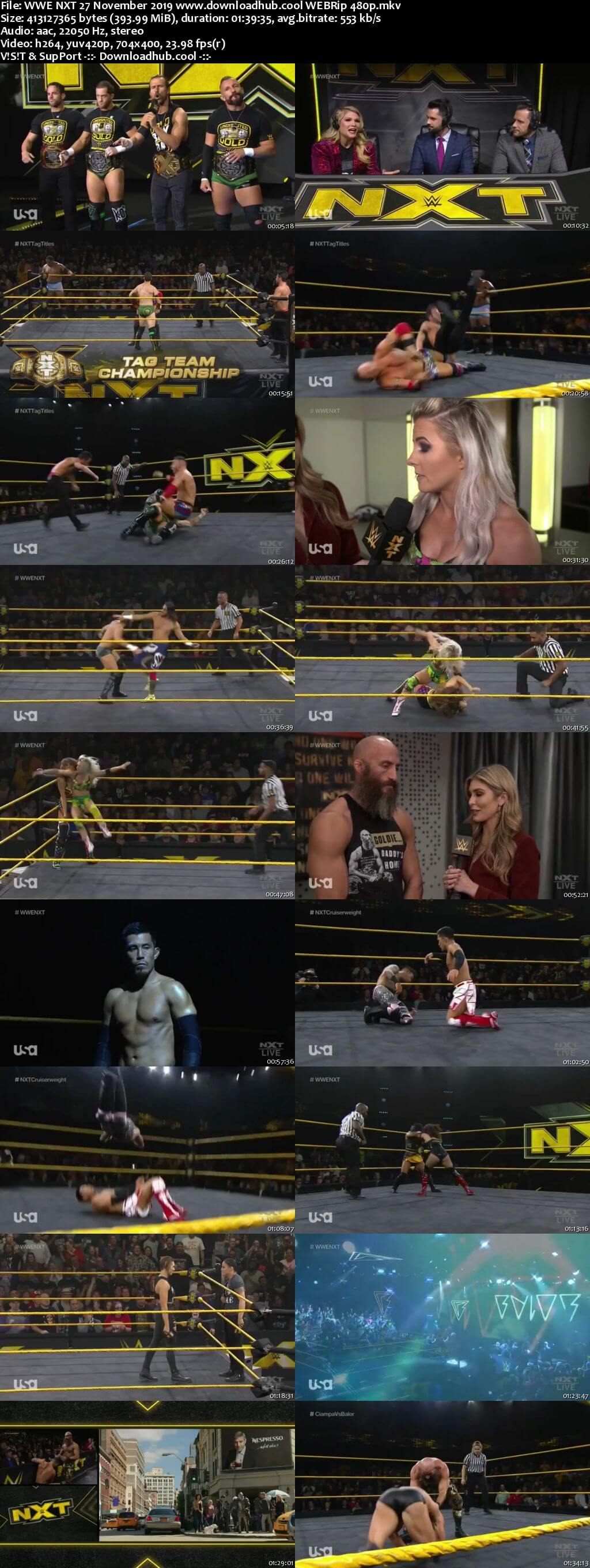 WWE NXT 27th November 2019 400MB HDTV 480p