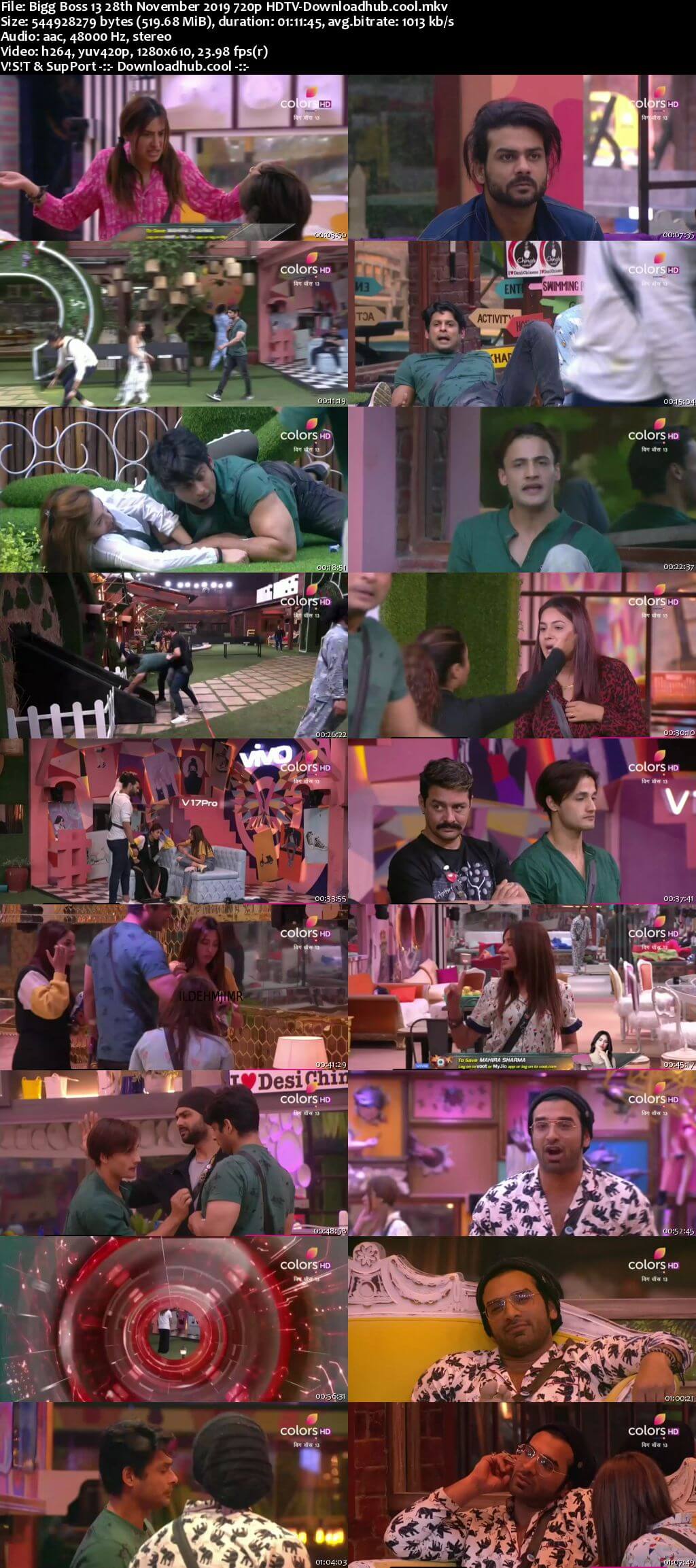 Bigg Boss 13 28 November 2019 Episode 59 HDTV 720p 480p