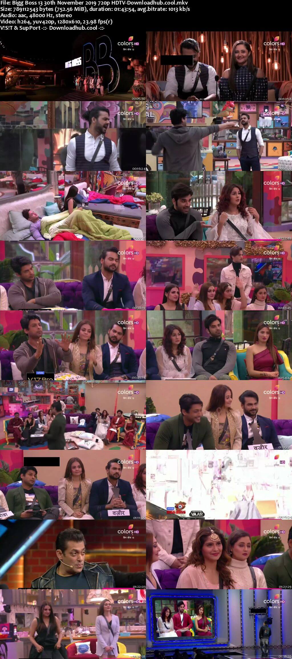 Bigg Boss 13 30 November 2019 Episode 61 HDTV 720p 480p