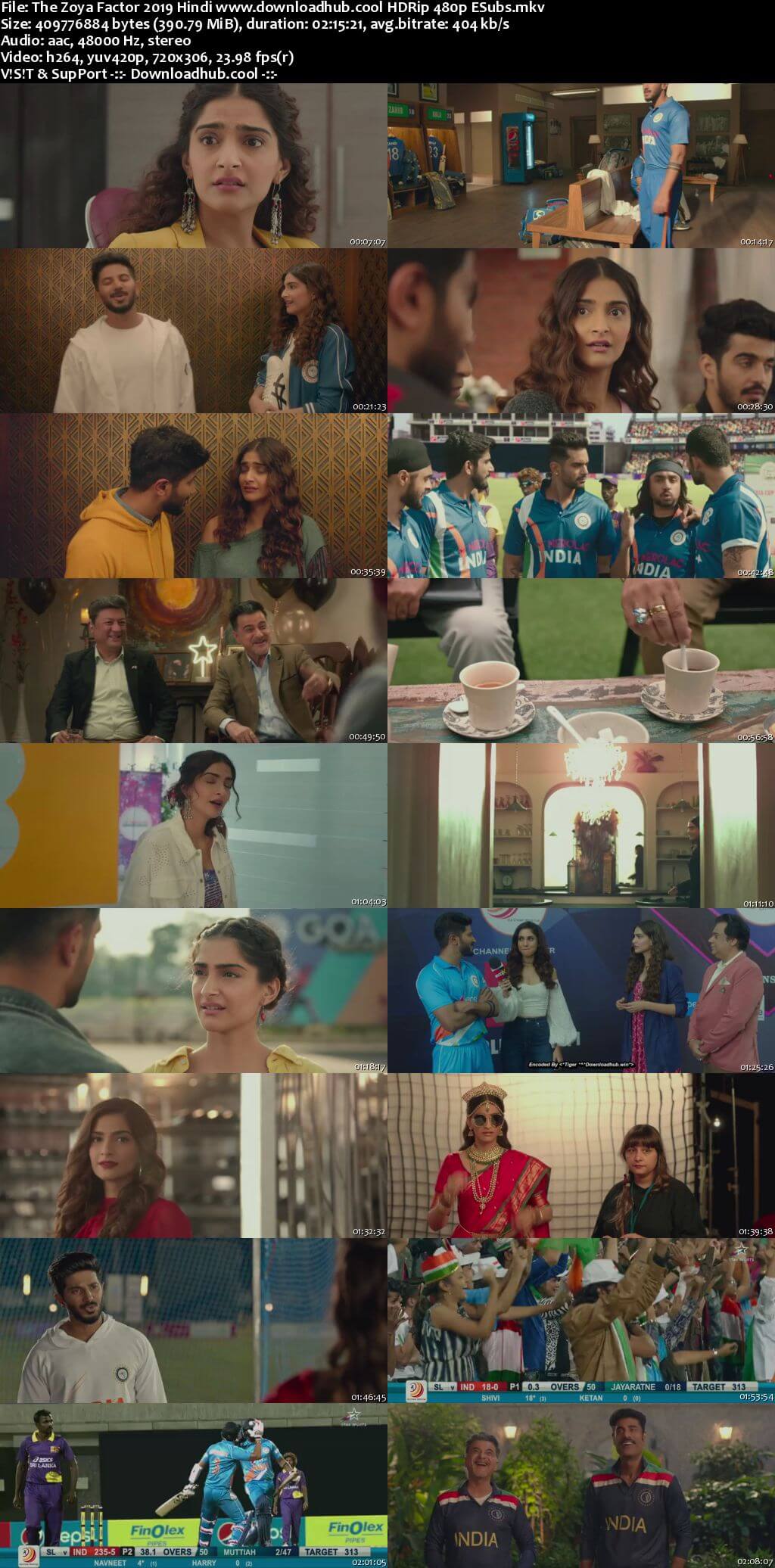 The Zoya Factor 2019 Hindi 350MB HDRip 480p ESubs