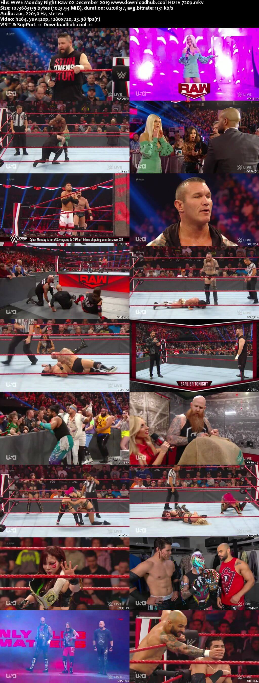 WWE Monday Night Raw 2nd December 2019 720p 500MB HDTVRip 480p