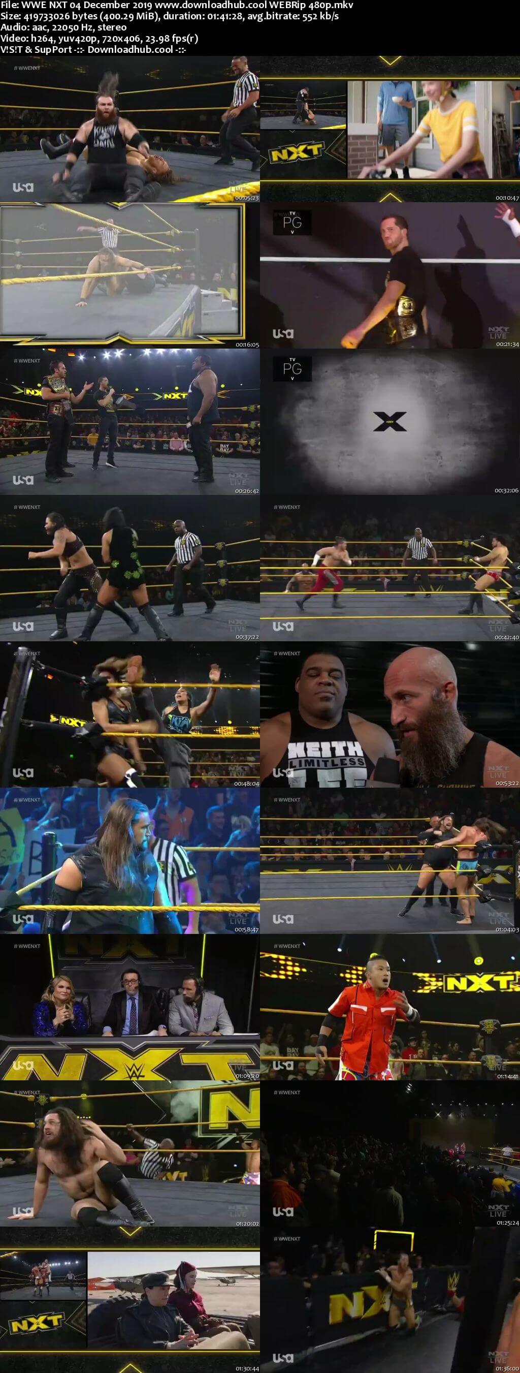 WWE NXT 4th December 2019 400MB HDTV 480p