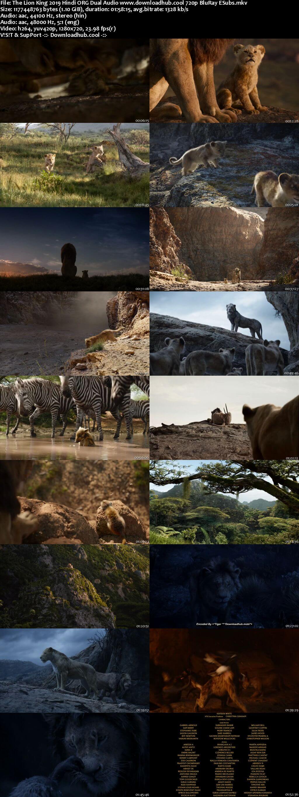The Lion King 2019 Hindi ORG Dual Audio 720p BluRay ESubs