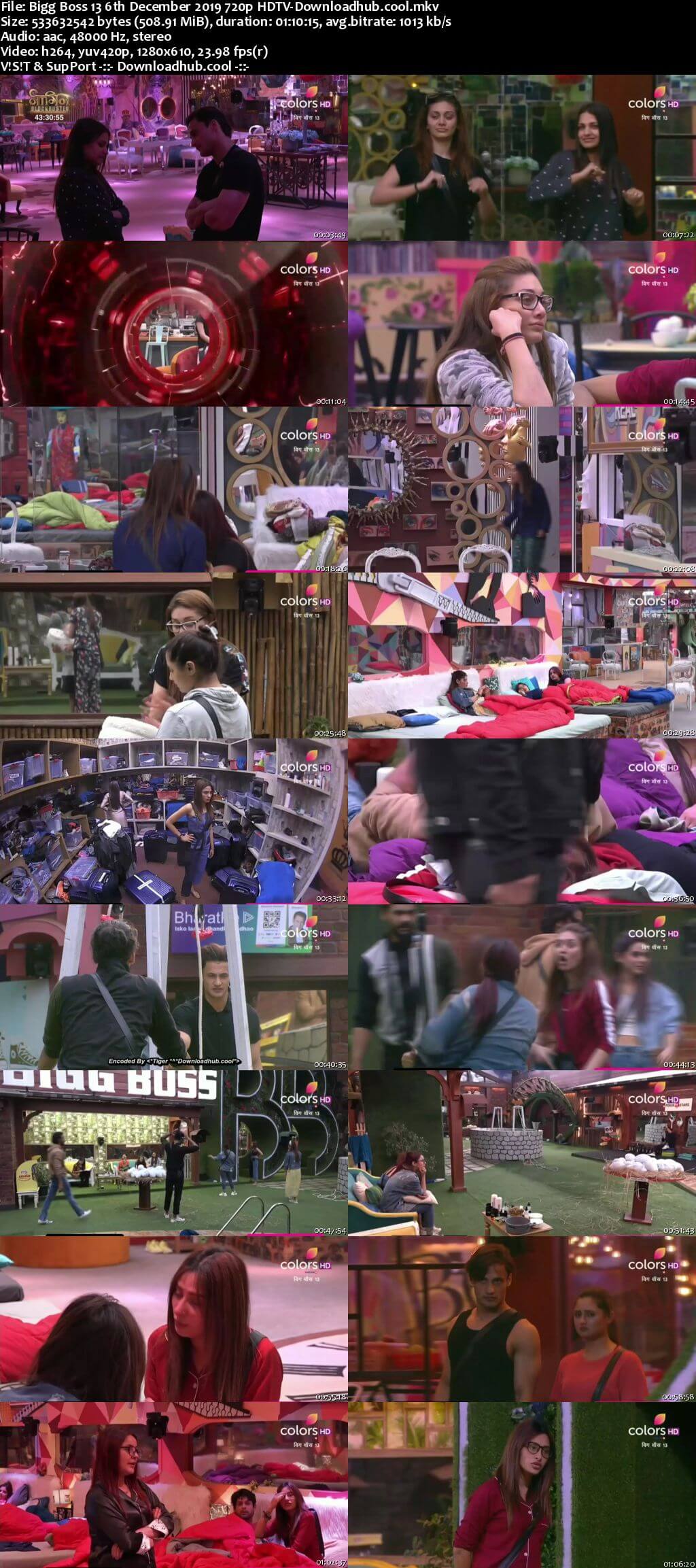 Bigg Boss 13 06 December 2019 Episode 67 HDTV 720p 480p