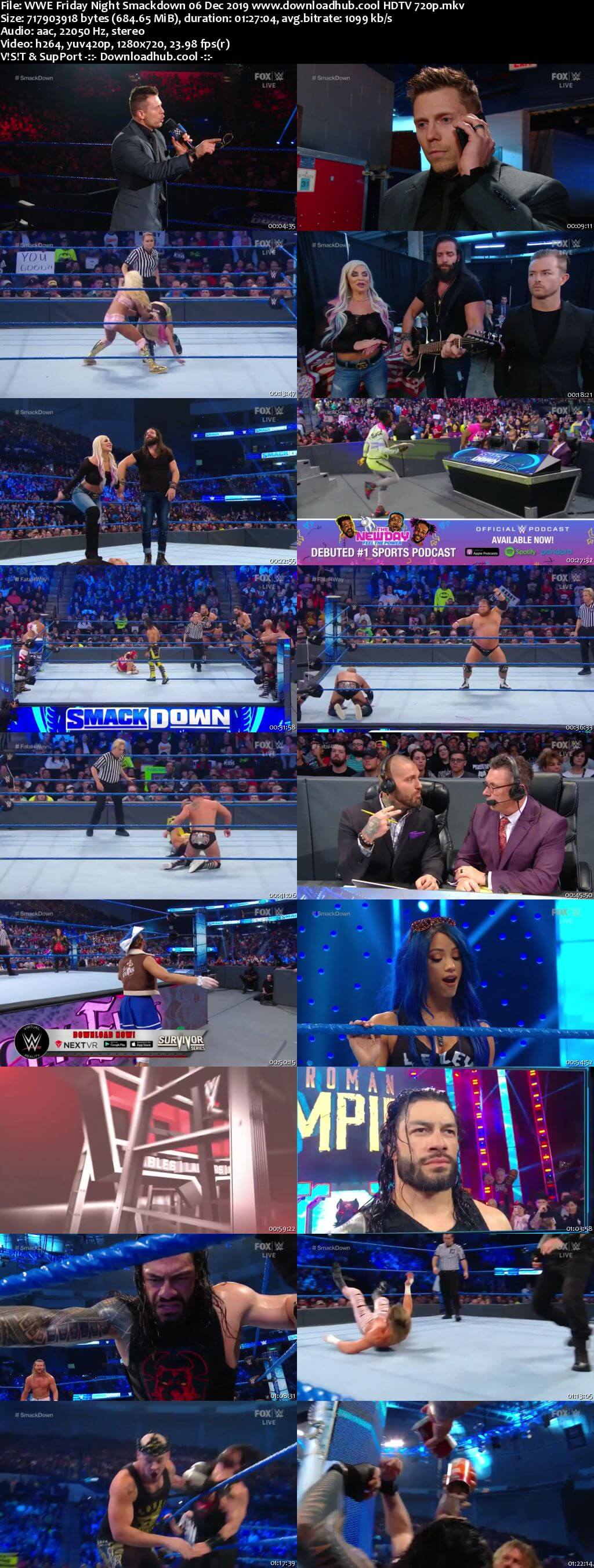 WWE Friday Night Smackdown 6th December 2019 720p 300MB HDTV 480p